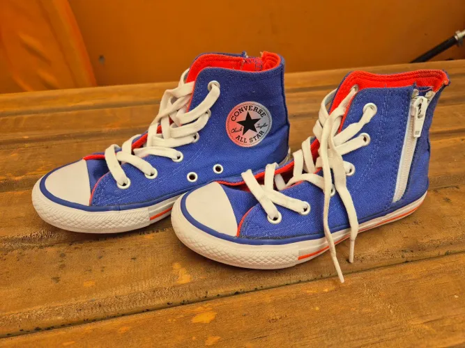 Tênis Converse All Star infantil azul de cano alto 29