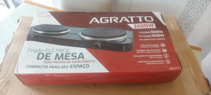 Fogão Elétrico de Mesa Agratto 2 Bocas 2500W