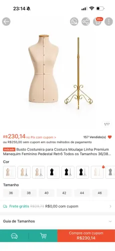 Manequim meio corpo