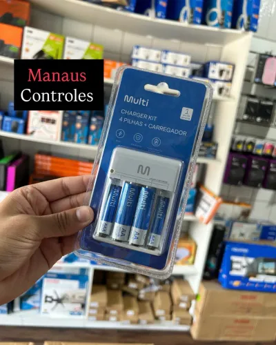 Kit carregador de Pilha Universal com 4 Pilhas