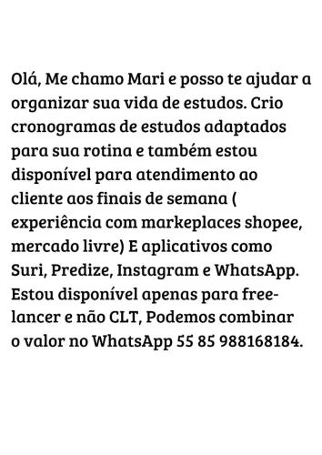 Free-lancer/ Atendimento ao Cliente 