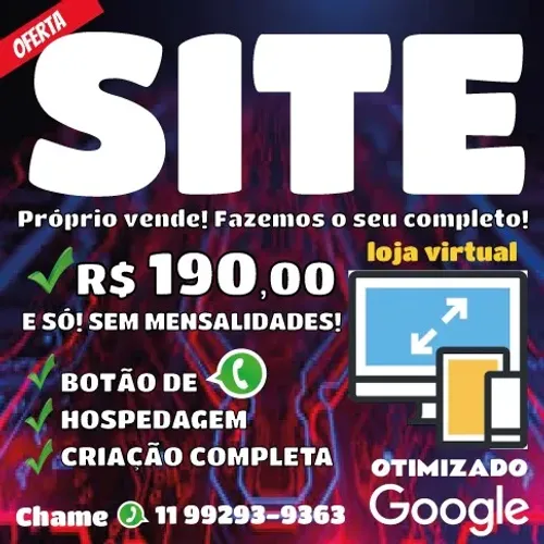 SITE OTIMIZADO GOOGLE E WHATSAPP TOUCH PRÓPRIO COMPLETO PRONTO NA WEB E SEM MENSALIDADES