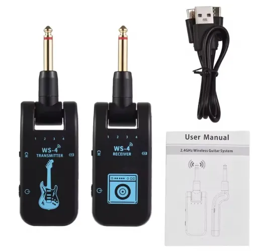 Transmissor Receptor Sem Fio WS-4 Instrumentos Violão Guitarra Teclado Substitui Cabos
