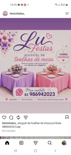 Aluguel de toalhas de mesa pra festa