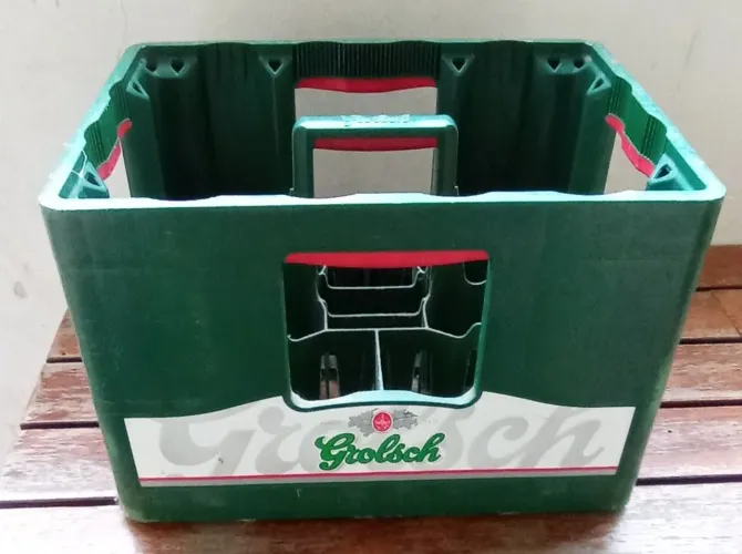 Engradado cerveja Grolsch oficial imp Holanda reforçado e reutilizável c/ alça p/ 16 gfs