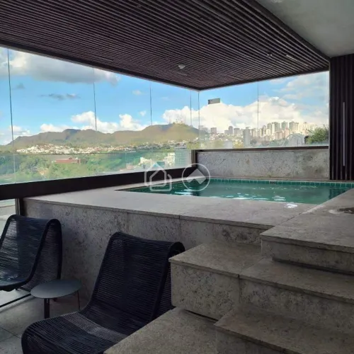 Apartamento de fundo no Estoril (BH) com 2 suítes, varanda e lazer completo