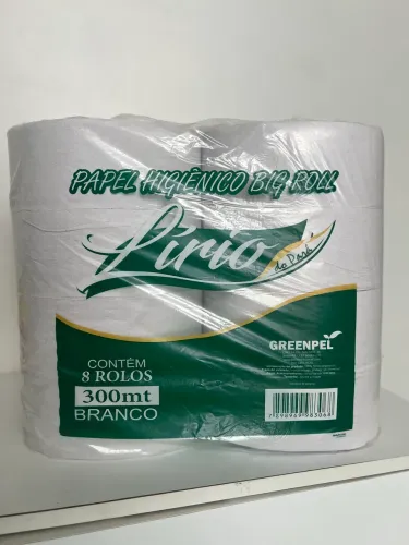 Papel higiênico 300mt branco FD C/8 RL 8 lírio