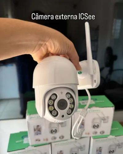 Câmera de segurança externa - 360° - visão noturna - app ICSEE