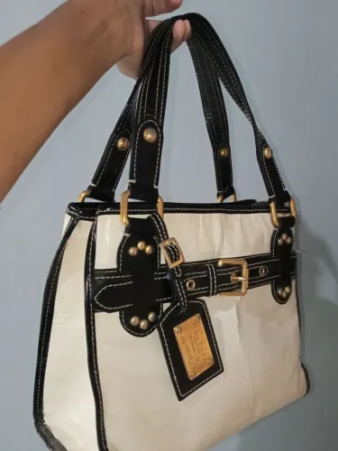 Bolsa vintage Corello preta e branca