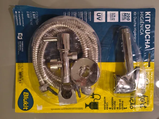 Kit Ducha Luxo com Crivo e Registro Desviador Inox Cromado 1/4" 120CM - 220929 - Blukit<br><br>