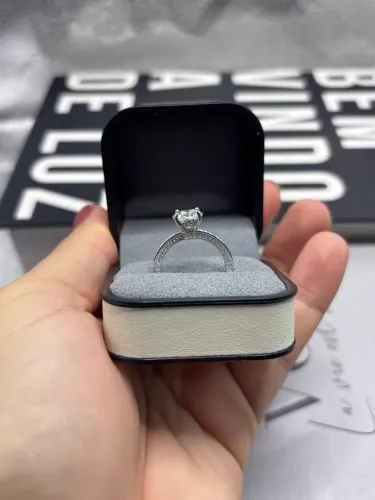 Anel moissanite prata 925 legitma 