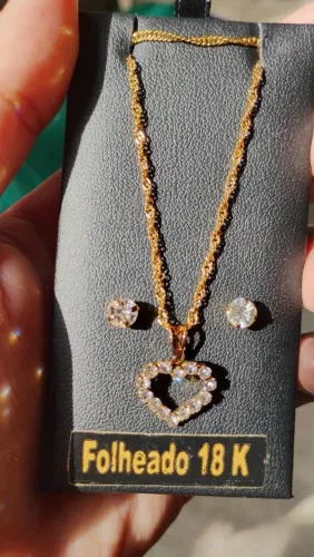 Conjunto semi jóia 18k