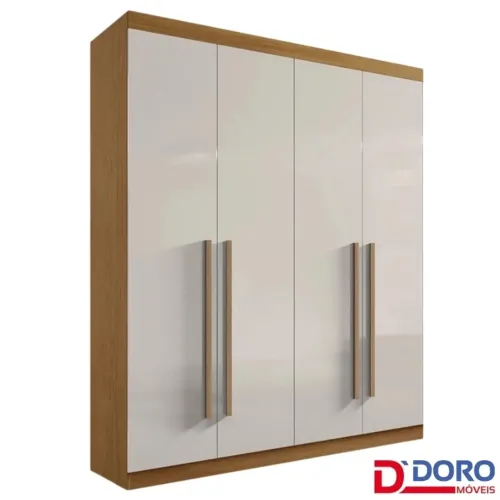 Guarda-roupa Casal 1,85m Da Vinci Plus Cinamomo/Off 4 Portas 3 Gavetas 100% MDF - D Doro