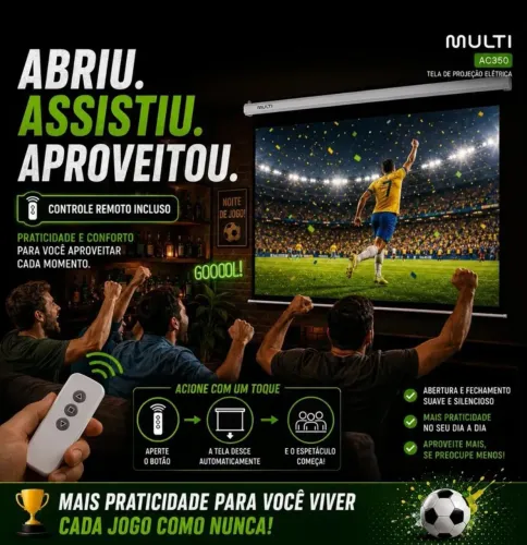 Tela de Projeção Elétrica Multi de 100 Polegadas