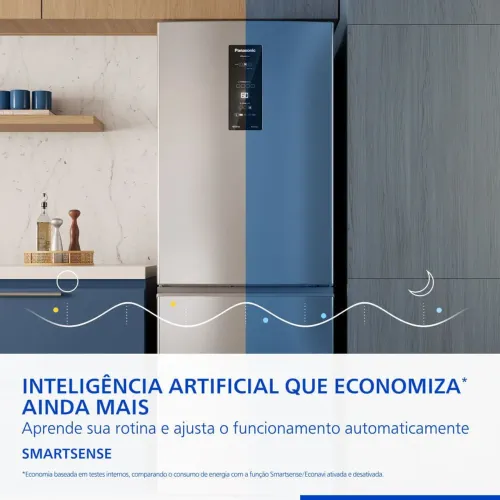 Geladeira Intuitive+ Panasonic BB64 Frost Free Inverter 475L Aço Escovado - NR-BB64PV2X