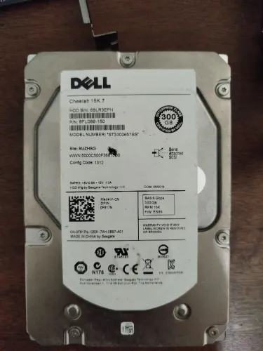Hd dell 300 gb sas 6gb rpm 15k