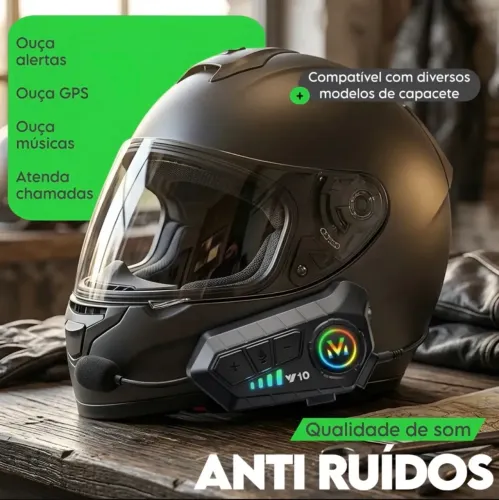 Fone De Ouvido Para Capacete Bluetooth Headset Sem Fio