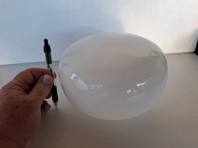 Globo de teto plafon vidro leitoso achatado boca 10 x diam. 20cm
