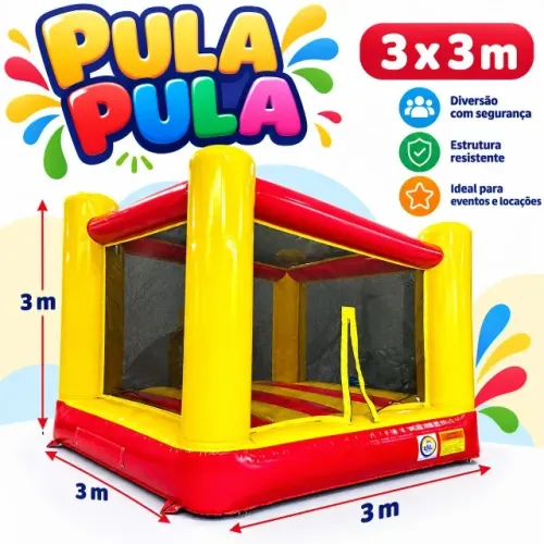 Pula Pula Inflavel Super Resistente Novo Com Motor 3x3