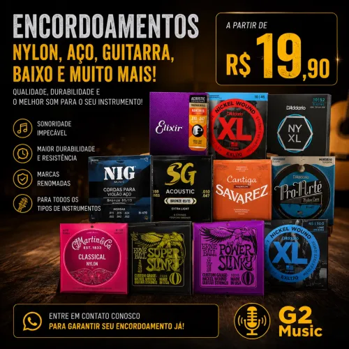 Encordoamento Violão, guitarra, baixo e etc