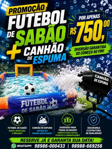 Pula pula, futebol de sabão,toboágua ...
