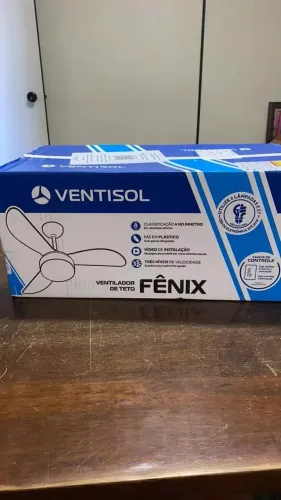 Ventilador de Teto Ventisol Wind Inverter 3 Pás Branco Controle