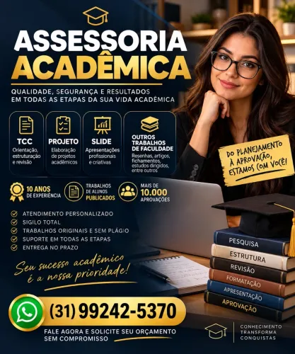 Assessoria acadêmica- tcc e trabalhos de faculdade
