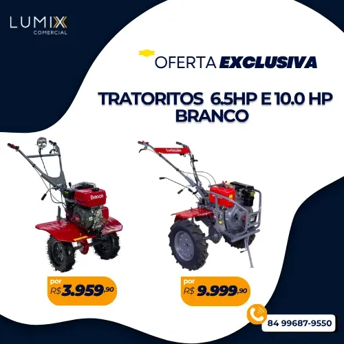 TRATORITO 6.5HP E 10.0 HP BRANCO