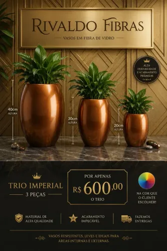 Kit 3 vasos conj imperial 