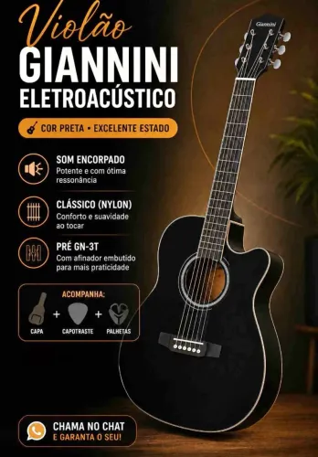 Vendo violão Giannini eletroacústico - Ótimo estado