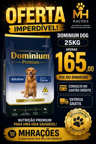 Ração Dominium dog 25kg entrega grátis