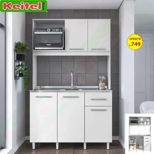 kit Cozinha Compacta Sara Branco