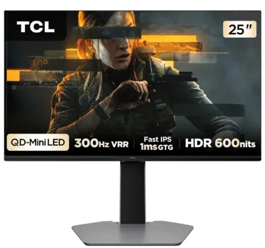 Monitor Gamer TCL 25" QD-Mini LED 25G64 300Hz Fast IPS 25 Polegadas QD Mini VRR 600 Nits