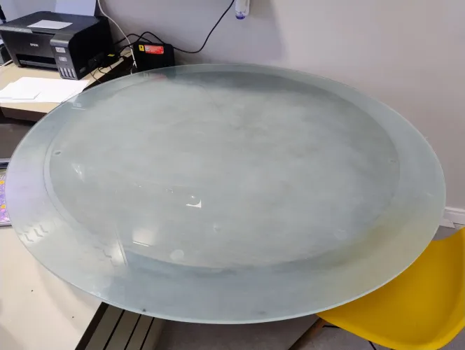Tampo de vidro jateado e temperado 