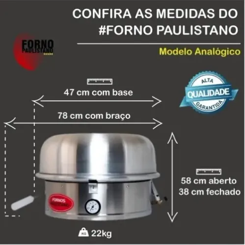 Forno de pizza a gás Paulistano