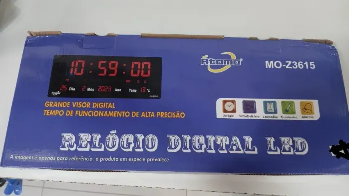 Relógio digital led com grande visor digital e tempo de funcionamento de alta precisão