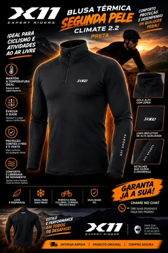 Blusa Térmica X11 Climate 2.2 Preta - Ciclismo