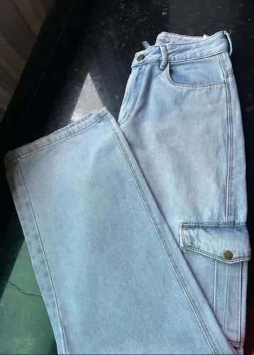 calça jeans wide leg consciência 38