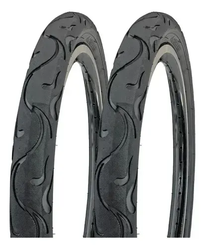 Par Pneus Bicicleta Aro 20 Cinborg Irado Fire - Flame Preto