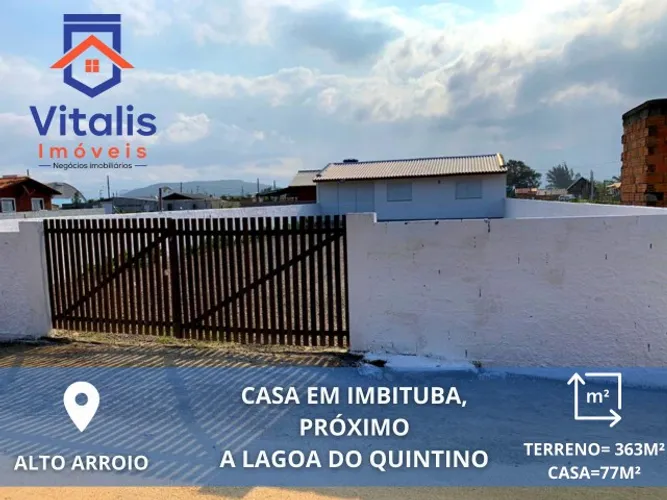 Casa em Imbituba, no bairro Alto Arroio, próximo á lagoa do Quintino.