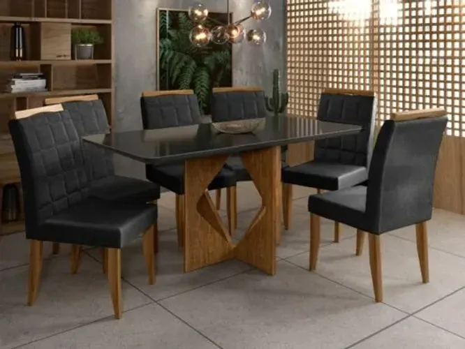 Marque sua entrega e receba em até 48h! Mesa de Jantar Luiz 6 Cadeiras