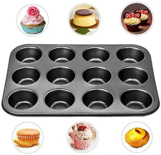 Forma De Metal C/12 Cav P/cupcakes 35x26,5x0,3 Cm Ud14 Promo