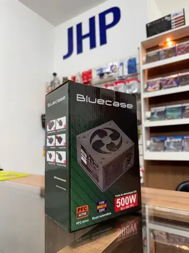 Fonte BlueCase 500W PFC Box com Cabo | Parcela Sem Juros | Loja Física Curitiba