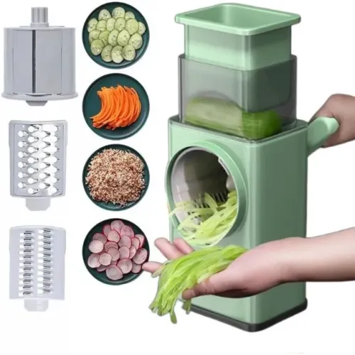 Ralador de Queijo Fatiador Legumes Cortador Vegetais Manual 3 em 1 Multiuso Cozinha Girato