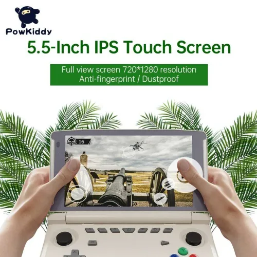 Videogame Portátil Powkyddy X18s 64gb/TELA 5.5 Ips Touch/Android 11/roda PSP-Ps2-Game cube