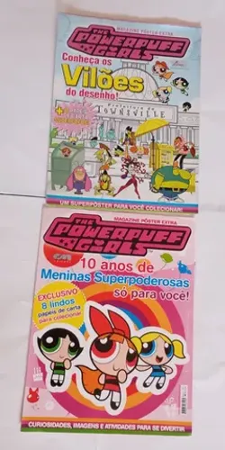 2 Revistas Pôster As Meninas Super Poderosas + 16 Papéis De Carta