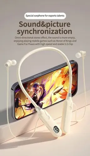 Fone Original Neckband Bluetooth 5.3 sem fio 8 horas escuta