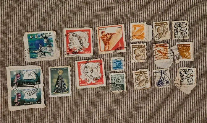 Lote Selos Postais Antigos Décadas de 1970 e 1980