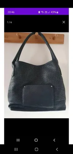 Bolsa azul couro