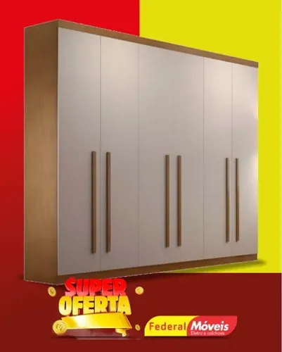 Guarda Roupa 100% MDF 6 Portas 4 Gavetas Super Lindo Fazemos Entrega